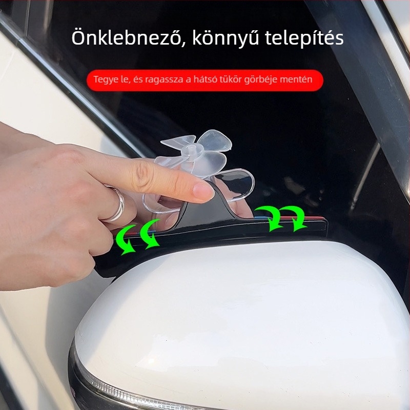 PET anyagú LED hátsó tükör eső szemöldökkel, autók és motorkerékpárok számára