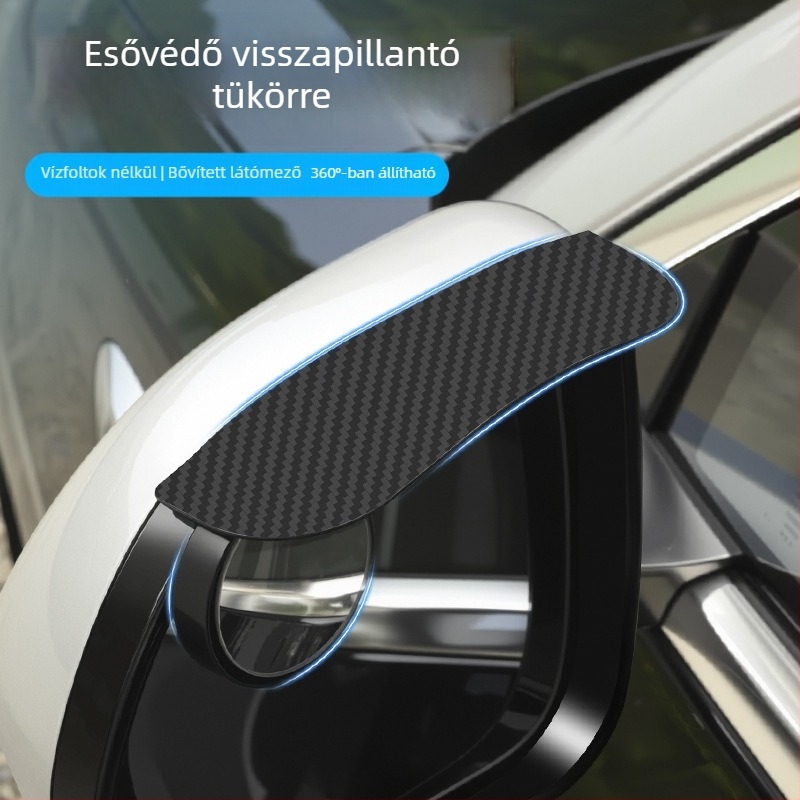 Autó tükrök esővédő sapka integrált esővédővel (Snap-On felszerelés; PVC anyag; univerzális modell; 2 darabos készlet)