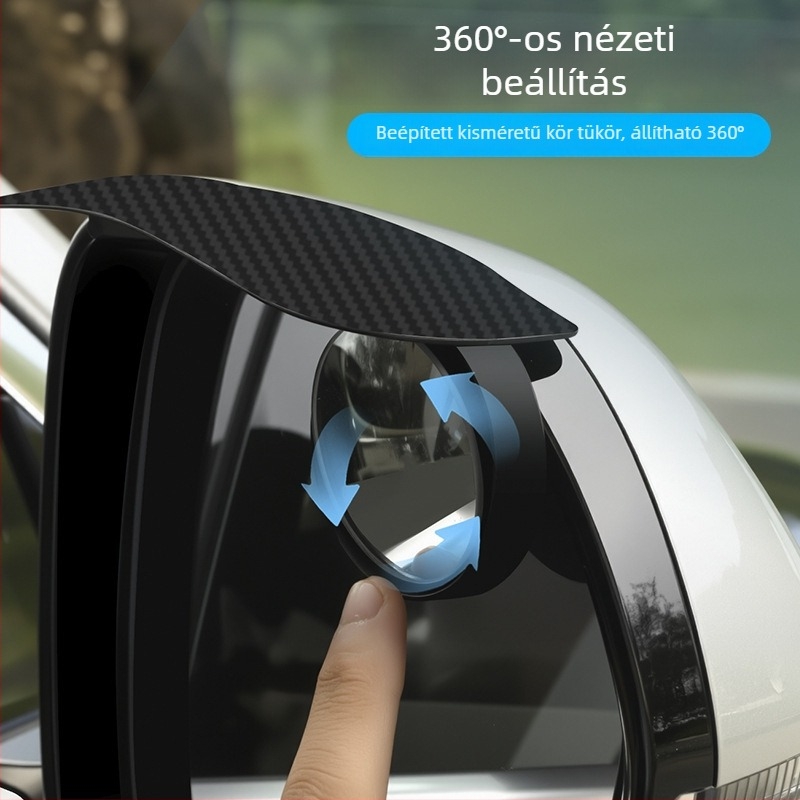 Autó tükrök esővédő sapka integrált esővédővel (Snap-On felszerelés; PVC anyag; univerzális modell; 2 darabos készlet)