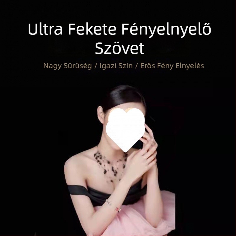 Fekete bársonyból készült fotóháttéranyag (Anyag: bársony; Háttér típus: textil; Használat: fotózás)