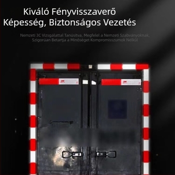Kamion karosszériájára vonatkozó visszaverő matrica, piros-fehér csíkok, öntapadós
