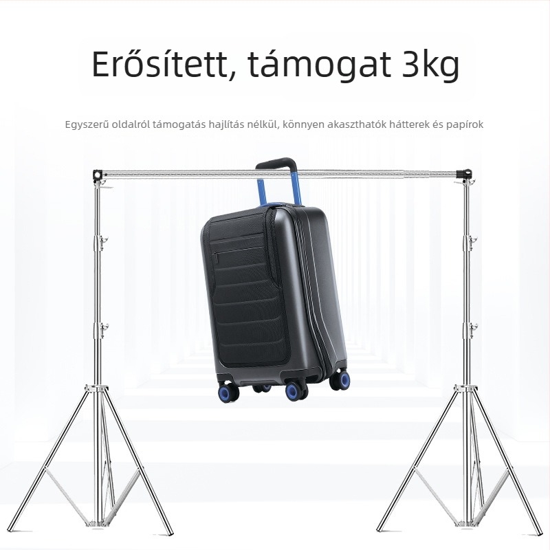 Termékfotózáshoz háttér-stativ rozsdamentes acélból, teleszkópos, Lei photo, súly 1,4 kg