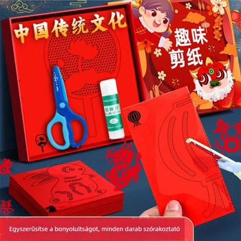 A kígyó éve – Ablak papírvágás DIY készlet, kínai stílus, bevont papír, OPP zacskó, Xingmei márka