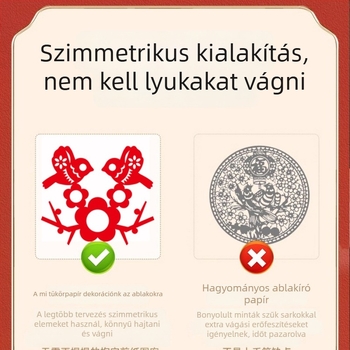 A kígyó éve – Ablak papírvágás DIY készlet, kínai stílus, bevont papír, OPP zacskó, Xingmei márka
