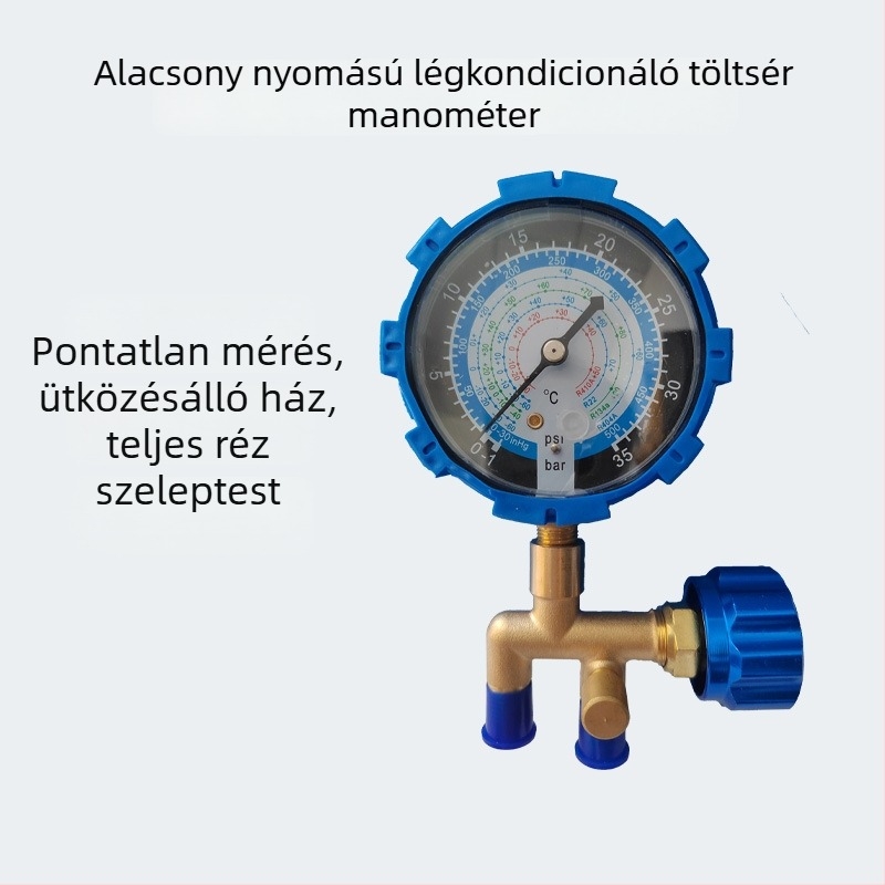 Pontos nyomásmérő, magasnyomású, modell 478, menetcsatlakozás, autóklíma hűtőközeghez, márka Zhiou