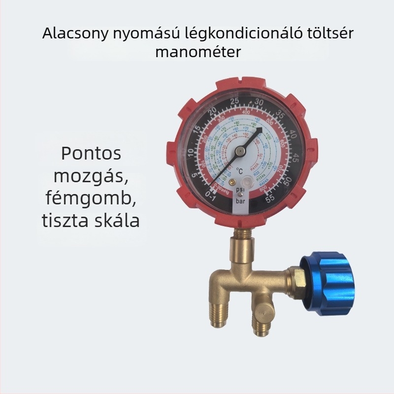 Pontos nyomásmérő, magasnyomású, modell 478, menetcsatlakozás, autóklíma hűtőközeghez, márka Zhiou
