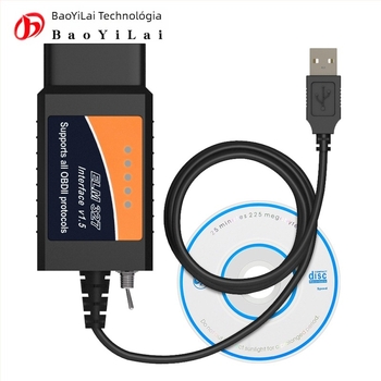 OBD-II USB diagnosztikai kábel ELM327 Ford Focus-hoz – FT232RL, FoCCCus modell, 9–16V, 20–80°C