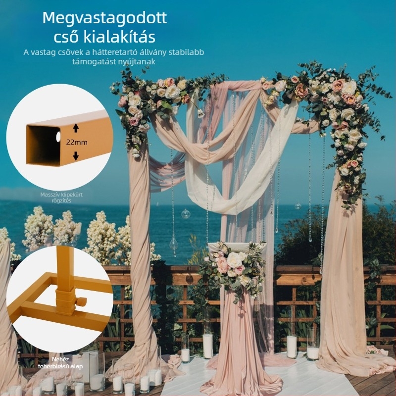 Kovácsolt vasból készült hátterestativ, négyszögletes ívvel, teleszkópos, tájfotózáshoz – 8 kg, Shenghui