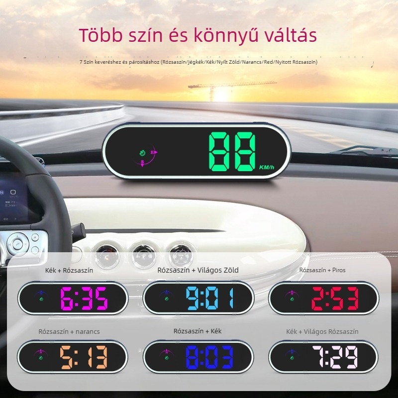 Gépkocsi vezeték nélküli HUD fej fölötti kijelző Beidou és GPS bemenet, USB táplálás, modell K15, típus 005, univerzális kompatibilitás