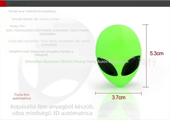 Autótest matricája 3D-s űrlény mintával, testreszabás elérhető, erős tapadás