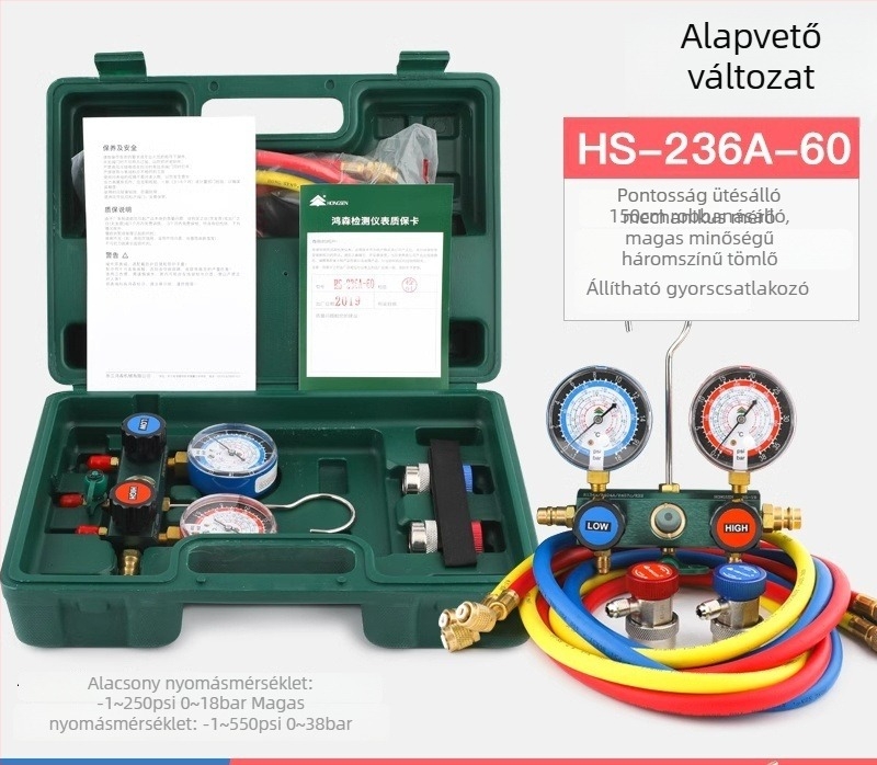 Diafragma nyomásmérő autóhűtőközege HS-236A-60, mérési tartomány 3.8, pontosság 1.6, közvetlen csatlakozás
