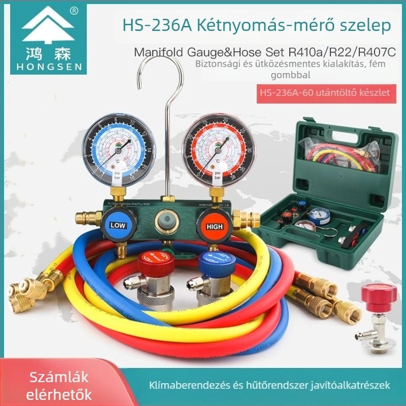 Diafragma nyomásmérő autóhűtőközege HS-236A-60, mérési tartomány 3.8, pontosság 1.6, közvetlen csatlakozás