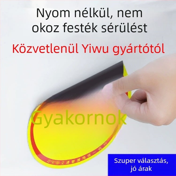 Autó matricák, lézerreflektívak, öntapadók, szívócsészék nélkül, kezdő sofőröknek, szélesség 24, hosszúság 16, anyag papír