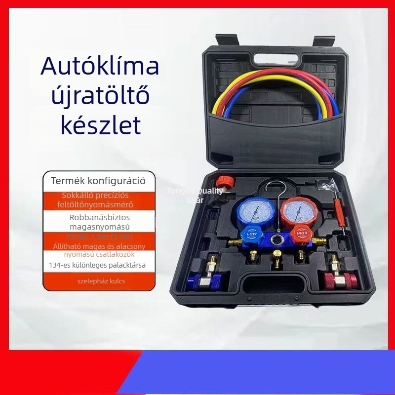 Légkondicionáló nyomásmérő hűtőközeghez R134A, 35-55 MPa, pontosság 0,1, csavaros csatlakozás 11 mm