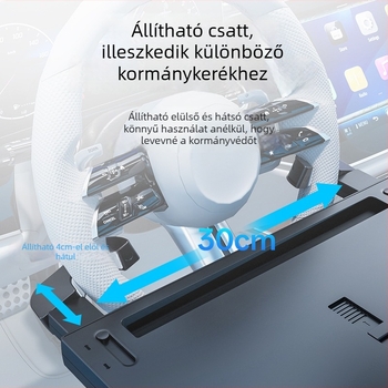 Kis autóasztal a kormánykerékre — többfunkciós, összecsukható, műanyag, falra szerelhető, Waytogrow