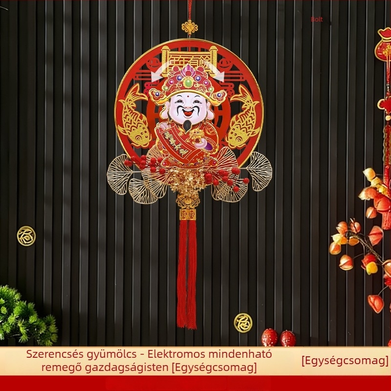 Motoros Gazdagság Istene Dísz – Akril, 2601-007-YTCS, Univerzális Használat, Tavaszünnep, Kínai Stílus