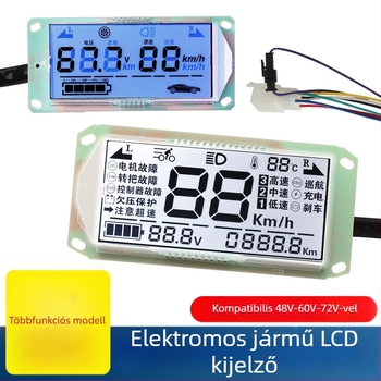 Elektromos jármű LCD kijelző a műszerfalhoz – univerzális 48V/60V/72V, LED, 1920x1080