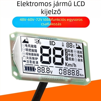 Elektromos jármű LCD kijelző a műszerfalhoz – univerzális 48V/60V/72V, LED, 1920x1080