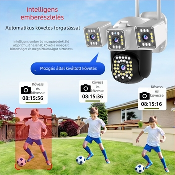 Okos Kamera 4 mm-es lencsével, 1080p élesség, Éjszakai látás, Kültéri vízálló, Távirányítás mobilalkalmazáson keresztül