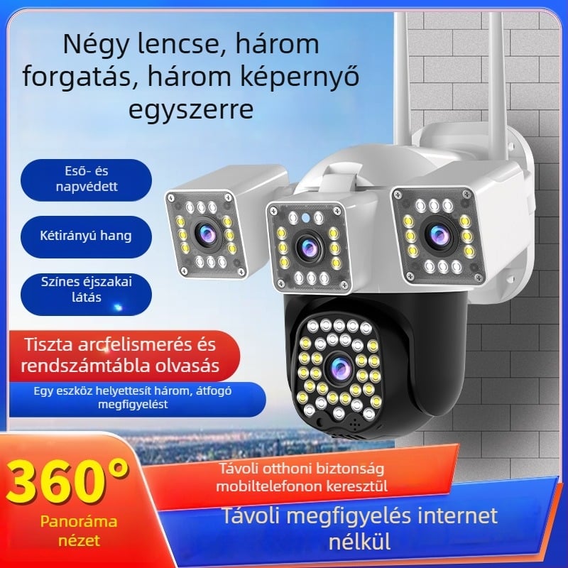Okos Kamera 4 mm-es lencsével, 1080p élesség, Éjszakai látás, Kültéri vízálló, Távirányítás mobilalkalmazáson keresztül