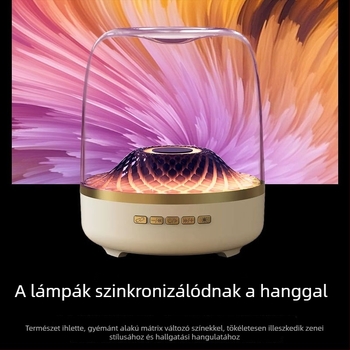 Harman Bluetooth mélynyomó hangfal üveg-designnal, vezeték nélküli asztali számítógépes zenehallgatáshoz, 360° kör surround hangzás RGB világítással