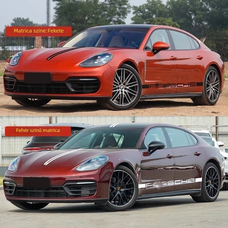 Porsche Panamera autó matrica motortető és oldalsó panel dekorációval — öntapadó telepítés, Jin zherui márka, termékkód Panamera panamera, szabványos specifikáció