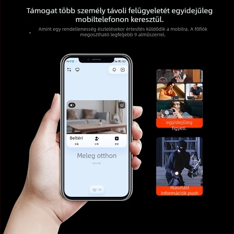 Bejárati ajtó interkom vizuális kamerával és kijelzővel, Smart Cat Eye modell, újratölthető 5V, otthoni használatra (családi ház, villa, apartman)