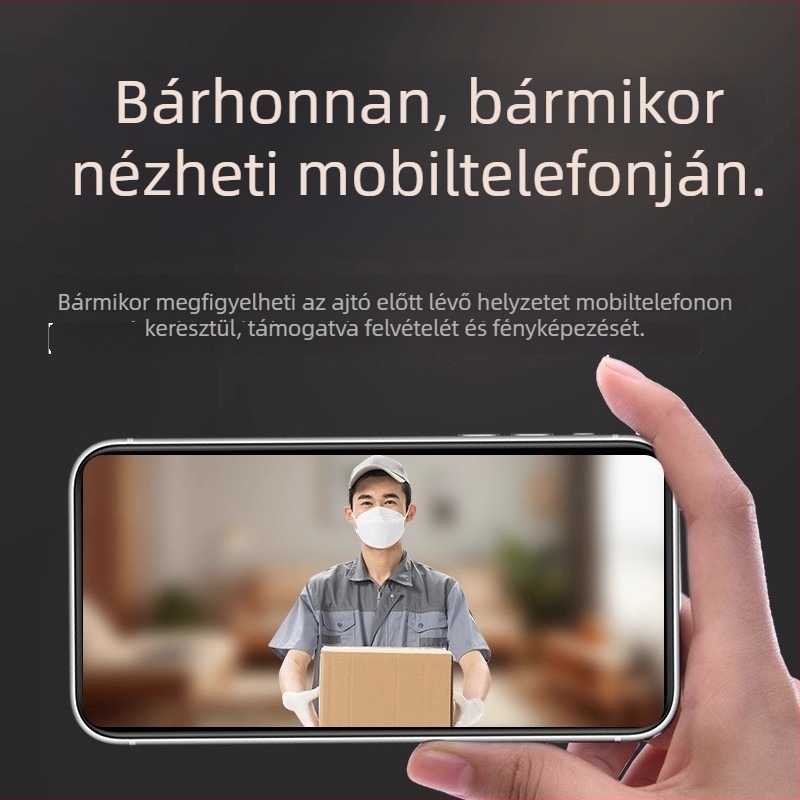 Bejárati ajtó interkom vizuális kamerával és kijelzővel, Smart Cat Eye modell, újratölthető 5V, otthoni használatra (családi ház, villa, apartman)