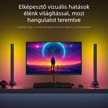 RGB környezeti világítás asztalhoz USB‑tápellátással, távirányítás és alkalmazás általi vezérlés, oszlopos telepítés, OEM-kompatibilis (USB tápegység; Távirányítás és alkalmazás által vezérlés; Oszlopos telepítés; OEM kompatibilis)