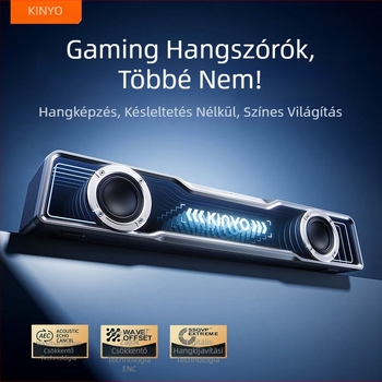 Asztali Bluetooth hangszóró – (Bluetooth 5.3; 6W teljesítmény; 40Hz-20kHz frekvenciatartomány; SNR ≥100dB; IPX4 vízállóság)