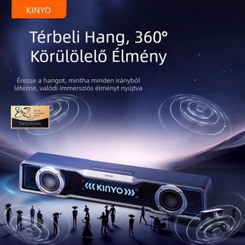 Asztali Bluetooth hangszóró – (Bluetooth 5.3; 6W teljesítmény; 40Hz-20kHz frekvenciatartomány; SNR ≥100dB; IPX4 vízállóság)
