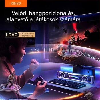 Asztali Bluetooth hangszóró – (Bluetooth 5.3; 6W teljesítmény; 40Hz-20kHz frekvenciatartomány; SNR ≥100dB; IPX4 vízállóság)
