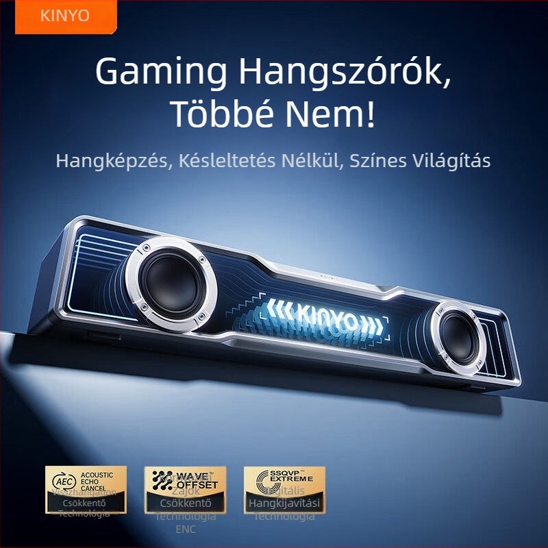 Asztali Bluetooth hangszóró – (Bluetooth 5.3; 6W teljesítmény; 40Hz-20kHz frekvenciatartomány; SNR ≥100dB; IPX4 vízállóság)