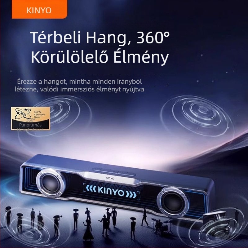 Asztali Bluetooth hangszóró – (Bluetooth 5.3; 6W teljesítmény; 40Hz-20kHz frekvenciatartomány; SNR ≥100dB; IPX4 vízállóság)