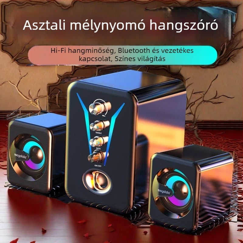 Bluetooth asztali hangszóró számítógéphez és otthoni használatra, mélynyomóval, kiváló hangminőség, nagy hangerő, IPX7