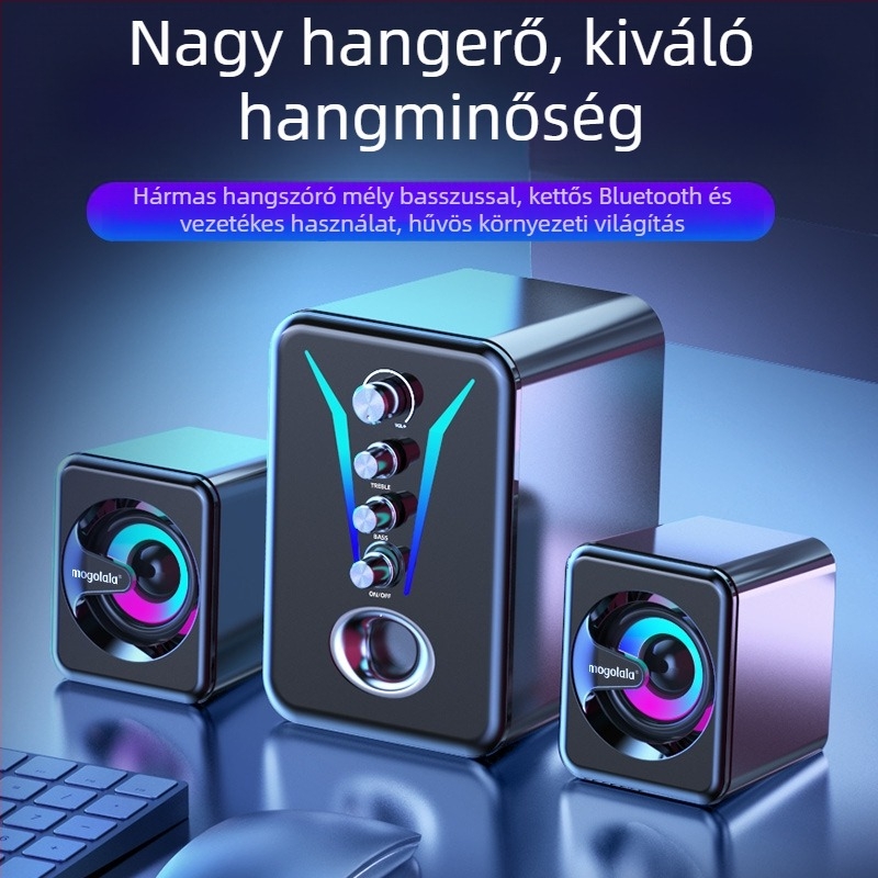 Bluetooth asztali hangszóró számítógéphez és otthoni használatra, mélynyomóval, kiváló hangminőség, nagy hangerő, IPX7