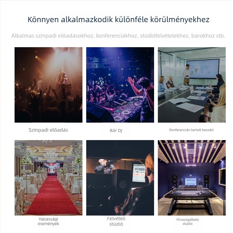 Dinamikus gooseneck mikrofon 3-tű XLR csatlakozóval, DJ Mac modell – ideális színpadra, élő előadásokra és értekezletekre; frekvenciasáv 20 Hz–20 kHz, SNR ≥70 dB, phantom táp 48 V