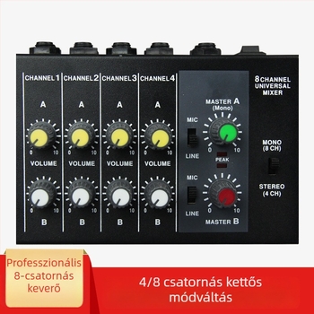 8-csatornás Mix428 mikrofon-reverberátorral, mikrofon bővítés, 6.5 mm interfész, 12V tápegység, modell 4/8