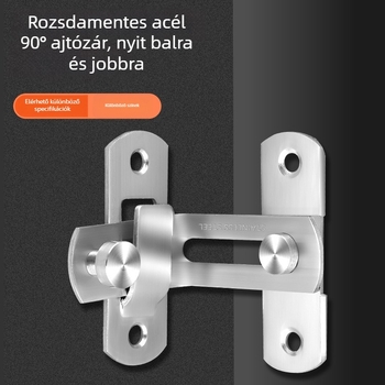 Rozsdamentes acélból készült 90° derékszögű ajtócsatt beltéri ajtókhoz, bal- és jobboldali kompatibilitás