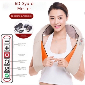 Többfunkciós masszázs kendő 16 fejjel, infravörös fűtés, beépített tápegység, modell 8856, számítógép-típusú vezérlés