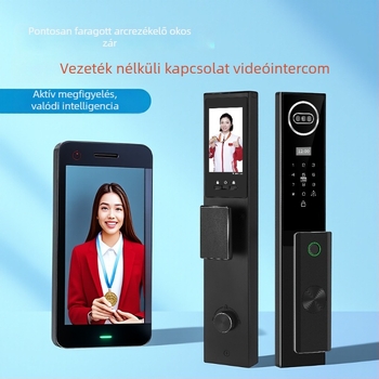 Okos zár ujjlenyomat-azonosítással, 3D arcfelismerés, 30 ujjlenyomat tárolása, >100000 feloldás, szkennelési idő 1 s alatt