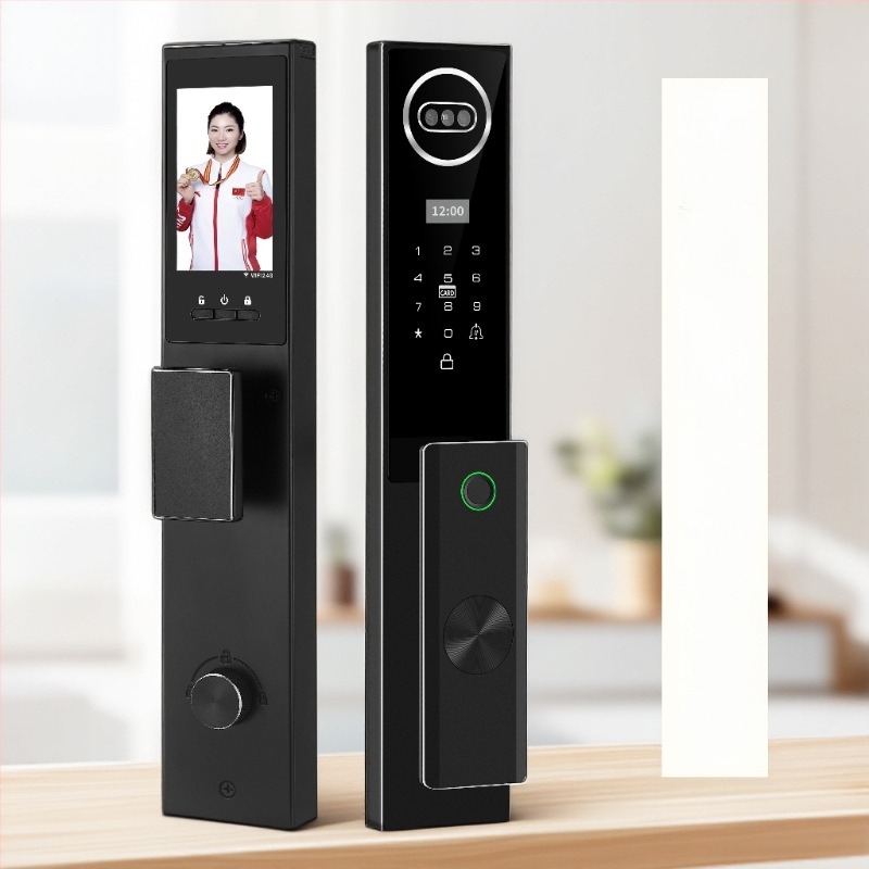 Okos zár ujjlenyomat-azonosítással, 3D arcfelismerés, 30 ujjlenyomat tárolása, >100000 feloldás, szkennelési idő 1 s alatt