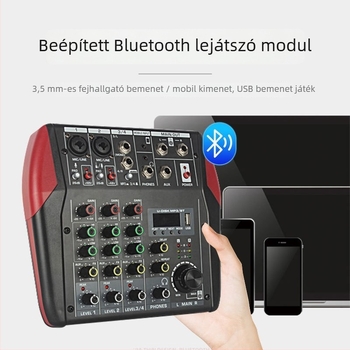 Voice Transferor Q4 USB Audió Mixer Testreszabható Feldolgozással, USB interfész, Teljesítmény 5