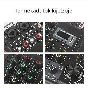 Voice Transferor Q4 USB Audió Mixer Testreszabható Feldolgozással, USB interfész, Teljesítmény 5