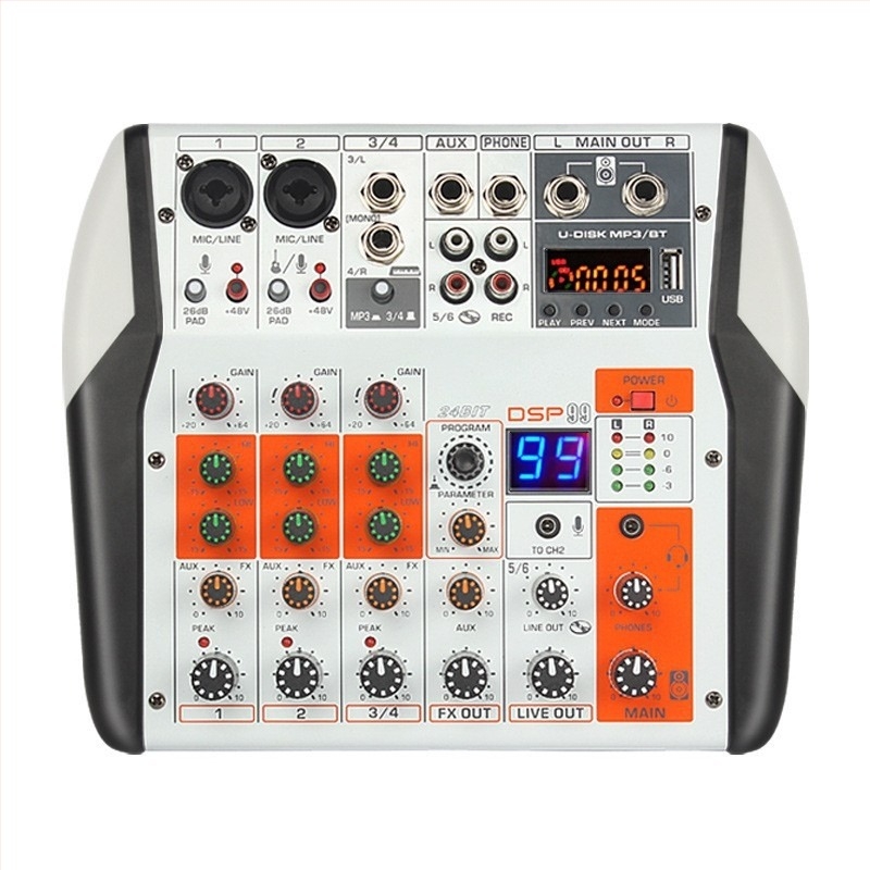 Voice Transferor Q4 USB Audió Mixer Testreszabható Feldolgozással, USB interfész, Teljesítmény 5