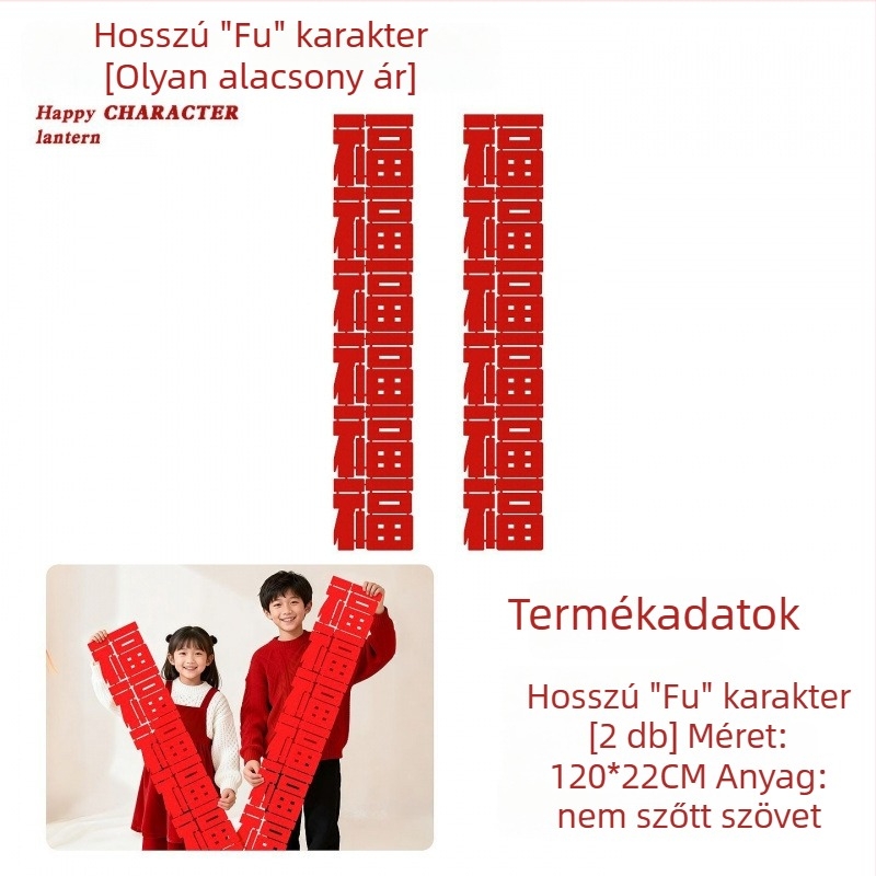 Tavaszi Fesztivál fotó kellékek — ló éve témájú, kézműves filc díszítés, kínai stílusú pár feliratok (Termék 008)