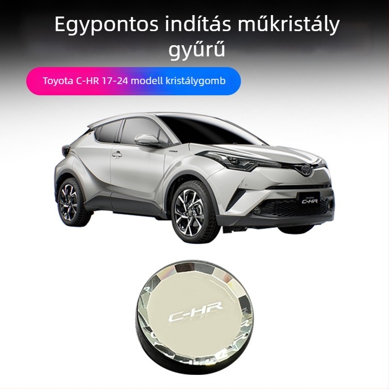 Toyota C-HR indítási dekoratív gyűrű – C-HR001, műanyag alkatrész, egygombos indítófedél, testreszabás elérhető, logó nélküli