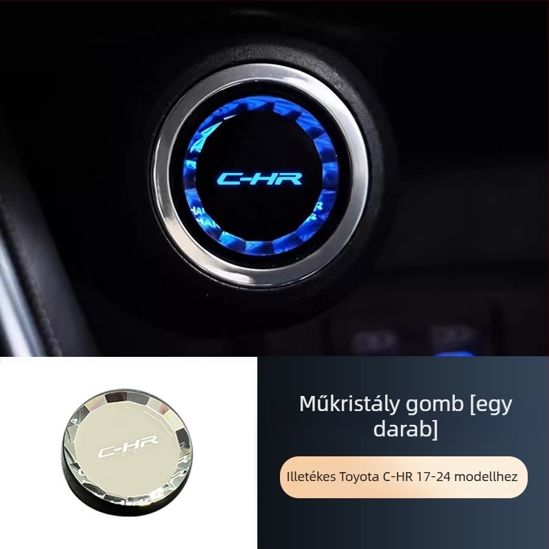 Toyota C-HR indítási dekoratív gyűrű – C-HR001, műanyag alkatrész, egygombos indítófedél, testreszabás elérhető, logó nélküli