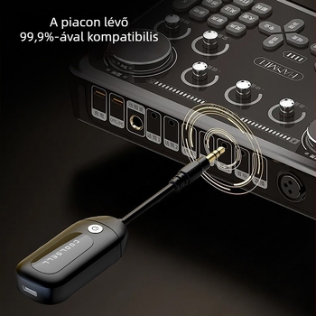 Kussel Vezeték nélküli in-ear monitor fülhallgató vevővel – audio keverőhöz és élő felvételhez, 3,5 mm csatlakozó, 100 Hz–20 kHz, 1% torzítás