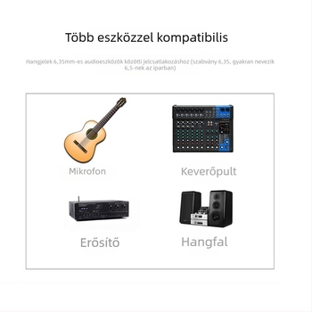 6,35 mm-es mikrofonkábel keverőhöz, hangrendszerhez, elektromos gitárhoz és billentyűhöz – digitális felvétel